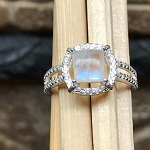 Load image into Gallery viewer, Natural Rainbow Moonstone 925 Solid Sterling Silver Engagement Ring Size 4.75, 5, 5.75, 6, 6.75, 8, 8.75, 9
