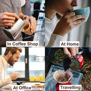 Milk Frothing Pitcher 12oz, Milk Frother Cup Steaming Pitcher Steamer Milk Jug Cup for Latte Art, Coffee Machine Espresso Accessories Barista Tools