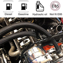 Load image into Gallery viewer, 3/8 6AN 20FT Fuel Line Hose Kit, Nylon Stainless Steel Braided Fuel Line Oil/Gas/Fuel Hose End Fitting Hose with 10PCS Swivel Fuel Hose Fitting Adapter Kit - Black
