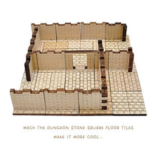 Load image into Gallery viewer, D&amp;D Dungeon Brick Walls (Set of 16) Wood Laser Cut 2" x 1" 3D Modular Terrain Tiles 28mm Scale Perfect for Dungeons &amp; Dragons, Warhammer and Other Tabletop RPG
