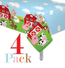 Load image into Gallery viewer, 4 Pack Table Cover Farm House Fun Barnyard Animals Party Table Cloth Farm Animal Barn Themed Party Supplies Tablecover

