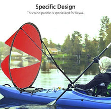 Load image into Gallery viewer, Arya Life 42 inches Downwind Wind Sail Kit Kayak Wind Sail Kayak Paddle Board Accessories,Easy Setup &amp; Deploys Quickly,Compact &amp; Portable,Red
