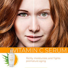 Load image into Gallery viewer, O Naturals Vitamin C Gel Face Serum Brightening Hydrating Moisturizing Organic Hemp Oil Hyaluronic Acid Spot Corrector Anti-Aging Repair Wrinkles Acne Dark Circles Sun Damage Men &amp; Women 1.7oz
