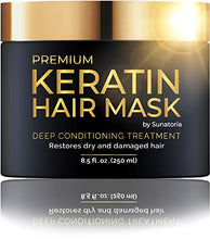 Load image into Gallery viewer, Premium Keratin Hair Mask - Professional Treatment for Hair Repair, Nourishment &amp; Beauty - Hair Mask - Vitamin Complex for All Hair Types - with Omega 3, 9, Vitamin E - Protein Nourishment Mask
