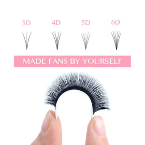 TDANCE Eyelash Extension Supplies Rapid Blooming Volume Eyelash Extensions Thickness 0.07 D Curl Mix 14-19mm Easy Fan Volume Lashes Self Fanning Individual Eyelashes Extension (D-0.07,14-19mm)