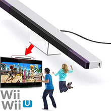 Load image into Gallery viewer, KIMILAR Replacement Wired Infrared IR Ray Motion Sensor Bar Compatible with Wii and Wii U Console (Silver/Black)
