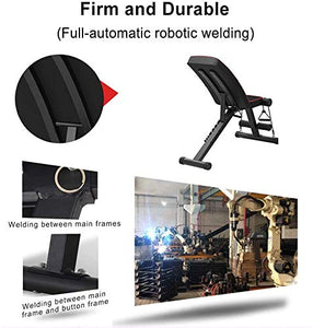 Yoleo Adjustable Weight Bench - Utility Weight Benches for Full Body Workout, Foldable Flat/Incline/Decline FID Bench Press for Home Gym