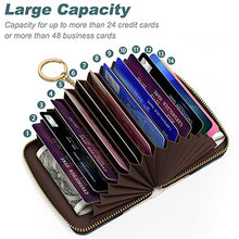 Load image into Gallery viewer, Nipichsha Credit Card Holder, Small RFID Card Wallet for Women, Slim Leather Card Holder Wallet, Credit Card Wallet Organizer, Pocket Business Card Case with Zipper &amp; Keychain (Simple Abstract Art)
