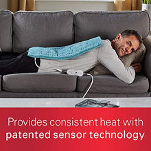 Load image into Gallery viewer, Sunbeam Heating Pad for Pain Relief | XL King Size SoftTouch, 4 Heat Settings with Auto-Off | Teal, 12-Inch x 24-Inch
