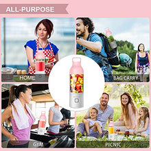 Load image into Gallery viewer, Portable Blender, Bariicare Personal Smoothies and Shakes Travel Blender, 4000mAh USB Rechargeable Juicer Cup (Pink)
