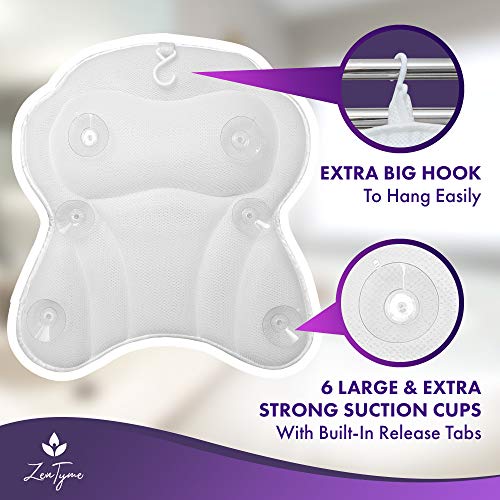 Load image into Gallery viewer, Bath Pillow Luxury Bathtub Pillow, Ergonomic Bath Pillows for Tub Neck and Back Support, Bath Tub Pillow Rest 3D Air Mesh Breathable Bath Accessories for Women & Men, Spa Pillow, Powerful Suction Cups