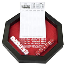 Load image into Gallery viewer, Farkel Rolling Tray Set with Deluxe Rolling Tray, 2 Sets of Dice, &amp; Score Pad
