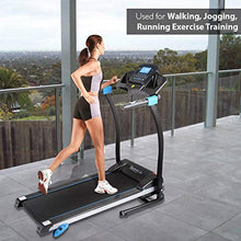 Load image into Gallery viewer, SereneLife Smart Digital Folding Treadmill - Electric Foldable Exercise Fitness Machine, Large Running Surface, 3 Incline Settings, 16 Preset Program, Sports App for Running &amp; Walking (SLFTRD25)
