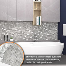 Load image into Gallery viewer, VAOVI Peel and Stick Tile Backsplash Kitchen,Stick on Backsplash Self Adhesive Wall Tiles Bathroom Shower Tiles Waterproof(10Tiles,Gray)

