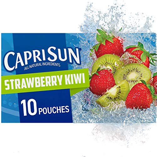 Capri Sun Strawberry Kiwi Naturally Flavored Kids Juice Drink Blend (10 ct Box, 6 fl oz Pouches)