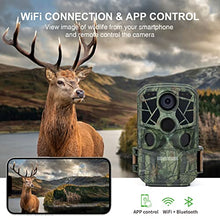 Load image into Gallery viewer, WiFi Trail Camera, 4K 24MP Bluetooth Wildlife Camera 120° Monitoring 0.2s Triger Speed and Trigger Distance Up to 100 Feet Hunting Camera with 32G SD Card IP66 Waterproof for Outdoor
