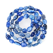 Load image into Gallery viewer, 1 Strand Top Quality Natural Kyanite Blue Crystals Gemstone 6-8mm Free Form Oval Pebbly Stone Beads 15 inch for Jewelry Craft Making GZ11-38
