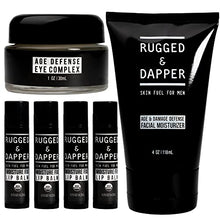 Load image into Gallery viewer, RUGGED &amp; DAPPER Lips, Face &amp; Eyes Bundle - 4-Pack Lip Balm, Eye Complex &amp; Face Moisturizer
