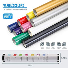 Load image into Gallery viewer, 12&quot; x 12ft Heat Transfer Vinyl Rolls, PU HTV Vinyl White for Shirts, Sooez Iron on Vinyl for All Cutter Machine, Easy to Cut &amp; Weed for DIY Heat Vinyl Design, Matte Finish
