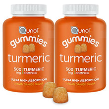 Load image into Gallery viewer, Turmeric Gummies, Qunol Gummy with 500mg Turmeric Curcumin, Joint Support Supplement, Ultra High Absorption, Helps Support an Active Lifestyle, Vegan, Gluten Free, 2 Month Supply (60 Count, Pack of 2)

