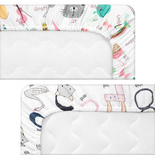 Load image into Gallery viewer, TILLYOU Microfiber Crib Sheets Set for Boys &amp; Girls, Silky Soft Toddler Sheets Printed, Breathable Cozy Baby Sheets, 28 x 52in, 2 Pack Letters &amp; Numbers
