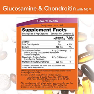 NOW Supplements, Glucosamine & Chondroitin with MSM, Joint Health, Mobility and Comfort*, 180 Capsules