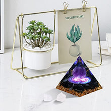 Load image into Gallery viewer, Hopeseed Orgone Pyramid for Positive Energy, Orgonite Amethyst&amp;Obsidian Healing Crystal Pyramids for Reduce Stress Chakra Reiki Healing Meditation Attracts Lucky and Success
