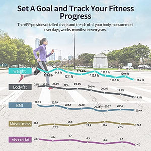 Scales for Body Weight, Large Display Digital Weight Scale with Body Fat, Water Weight, Rechargeable Bathroom Scale for Carpet, Bluetooth BMI Smart Body Fat Scale, 16 Data Sync with App, Heart Rate