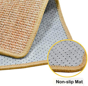 FUKUMARU Cat Scratcher Mat, 23.6 X 15.7 Inch Natural Sisal Cat Scratch Mats, Horizontal Cat Floor Scratching Pad Rug, Protect Carpets and Sofas