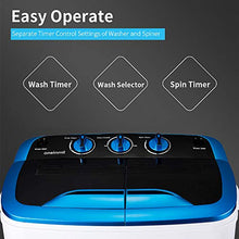 Load image into Gallery viewer, HOMHUM Mini Portable Twin Tub Washing Machine,Compact 13lbs Washer + Spinner Combo,Built-in Gravity Drain, Ideal for Dorms, Apartments, RVs, Camping etc, White/Blue
