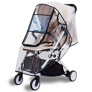 Bemece Stroller Rain Cover Universal, Baby Travel Weather Shield, Windproof Waterproof, Protect from Dust Snow (Black-M)