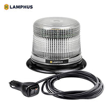 Load image into Gallery viewer, AURA 5" 12W WHITE LED Strobe Warning Beacon Light [SAE Class 1] [38 Flash Modes] [Magnet/permanent] [Low Dome] [Rooftop Mount] Flashing Emergency Beacon Light for Trucks Vehicle Cars
