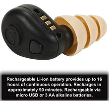 Load image into Gallery viewer, 3M PELTOR TEP-200 Tactical Earplug Kit, NRR 23dB, Rechargeable, Noise Reduction, Construction, Law Enforcement
