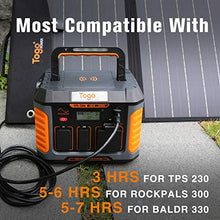 Load image into Gallery viewer, TogoPower 120W Portable Foldable Solar Panel Charger for Baldr/Jackery/GoalZero/Paxcess Power Station Generator with Dual USB Ports &amp; 18V DC Output for RV Boat Laptop Tablet iPhone iPad Camera Lamp

