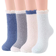 Load image into Gallery viewer, Zando Fuzzy Socks for Women Cozy Slipper Socks Winter Home Socks Girls Warm Sleeping Socks Cute Socks Christmas Fuzzy Socks Winter Socks for Teens 5 Pairs Mixed Solid One Size
