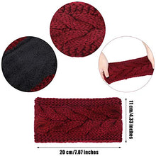 Load image into Gallery viewer, 6 Pieces Winter Cable Knit Headband Fleece Lined Winter Ear Warmer Headband Wrap for Christmas Valentine’s Day Giving (Classic Colors)
