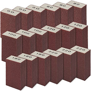18 Pack Sanding Sponge, MAPRIAL 60 80 100 120 180 220 Grit Coarse Medium Fine Sanding Blocks Assortment, Washable and Reusable Sandpaper Block for Wood, Metal, Drywall, Polishing.