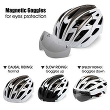 Load image into Gallery viewer, Basecamp Bike Helmet, Bicycle Helmet CPSC Certified Cycling/Climbing Helmet BC-069 with Detachable Magnetic Goggles Visor&amp;LED Back Light&amp;Portable Backpack Adjustable for Men/Women Mountain
