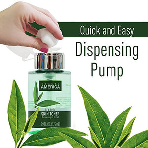 Beauty America Tea Tree Facial Toner, No-Leak, Push-Top Pump, 2 pack