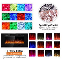 Load image into Gallery viewer, Tangkula 36 Inches Recessed Electric Fireplace, in-Wall &amp; Wall Mounted Electric Heater with Adjustable Flame Color &amp; Speed, Remote Control, Touch Screen, 750-1500W (36 Inches)

