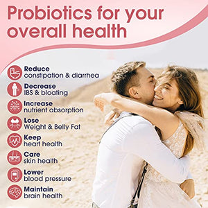 Probiotics-for-Women Prebiotics-and-Probiotics-Powder, 100-Billion-CFUs 45-Day-Supply, Women's-Probiotic with D-Mannose and Cranberry for Urinary Tract/Gut/ Digestive Health/Weight Management