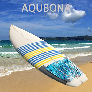 AQUBONA 3 Piece Stomp Pad Surfboard Eva Traction Pad with 3M Adhesive Professional Tail Pad/Applies All Boards - Surfboards, Shortboards, Longboards, Skimboards (sea Turtle)