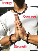 Load image into Gallery viewer, AURAS BY OSIRIS - Tigers Eye Necklace and Bracelet Set - Onyx Hematite - Incredibly Strong Magnetic Clasp - Confidence - Protection - Bead Bracelet For Men and Women
