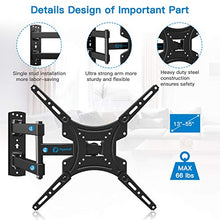 Load image into Gallery viewer, Full Motion TV Wall Mount Bracket Articulating Arms Swivels Tilts Extension Rotation for Most 13-55 Inch LED LCD Flat Curved Screen TVs, Max VESA 400x400mm up to 66lbs by Pipishell
