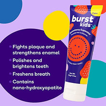 Load image into Gallery viewer, BURSTkids Strawberry Superstar Fluoride-Free Children’s Toothpaste, Nano-Hydroxyapatite, Safe, Effective, Gentle, Tasty Strawberry Toothpaste for Kids Ages 2+, Vegan, SLS &amp; Gluten Free (4.0oz), 2 pack
