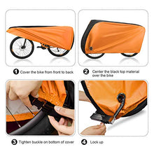 Load image into Gallery viewer, Puroma Bike Cover Outdoor Waterproof Bicycle Covers Rain Sun UV Dust Wind Proof with Lock Hole for Mountain Road Electric Bike, XL (Orange &amp; Black)
