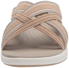 Load image into Gallery viewer, Clarks Women's Mira Isle Slide Sandal, Sand Combi Textile, 8 Wide
