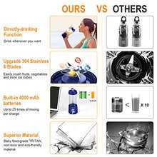 Load image into Gallery viewer, Portable Personal Blender for Smoothie and Shakes - Vaeqozva 6 Powerful 3D Blades 4000mAh USB Rechargeable Juicer Cup including Reusable Silicone Straws(Navy Blue)
