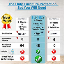 Load image into Gallery viewer, FurPals Furniture Protector from Cats, Anti Cat Scratch Deterrent Tape, Clear Double Sided Training Tape, Couch Protector from Scratching, 4 XL (17 in by 12 in) &amp; 4 Large (18 in by 9 in) Plus Extras
