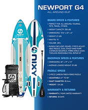 Load image into Gallery viewer, NIXY Newport Paddle Board All Around Inflatable SUP 10'6" x 33” x 6” Ultra-Light Stand Up Paddleboard Built with Dual Layer Woven Drop Stitch Includes Carbon Hybrid Paddle, Pump, Bag &amp; More (Aqua)
